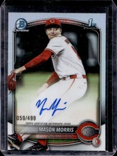 2025 Bowman Draft Mason Morris Chrome Auto Refractor 1st Prospect #/499 Reds