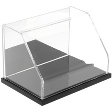 Plymor Acrylic Slant Front Case w/ Black Base Mirror Back, 6" W x 4" D x 4" H