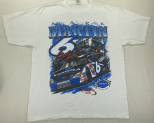 Vintage NASCAR Mark Martin 6 Viagra Double Sided Shirt Size XL White 2003 Tee