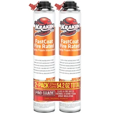 Kraken Bond FastCoat Closed Cell Spray Foam 2 Pk Class A Fire-Rated Gun Not Incl