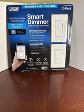 2 Pack Feit Electric Wi-Fi Smart Dimmer Switch Works with Google Siri Alexa