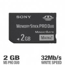Sony 2 GB Memory Stick Pro Duo Flash Memory Card MSMT2G PSP Very Good 2Z