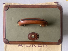 AIGNER Kosmetikkoffer/Beauty Case, braun/oliv selten benutzt TOP