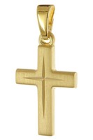 Trendor Schmuck Kreuz AnhäNger 925 Silber Vergoldet 16 Mm 21990