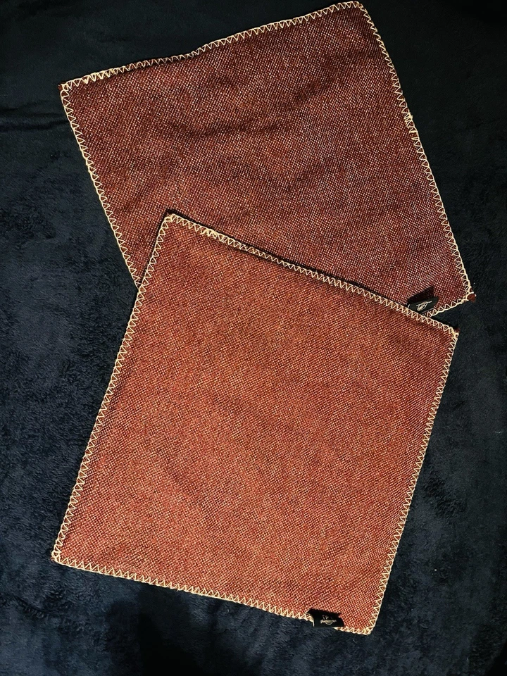 Phantoscope Red/white Decorative Pillow COVER Linen Trim Farmhouse Set Of 2- 19” - Image 4 of 4