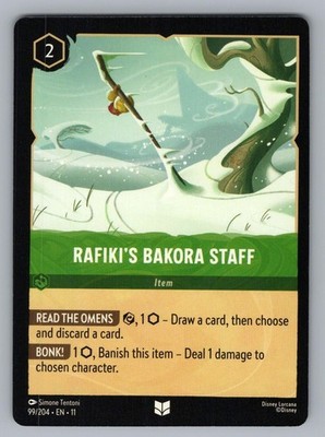 RAFIKI'S BAKORA STAFF 99/204 UC LORCANA NM 11 SIMONE TENTONI/