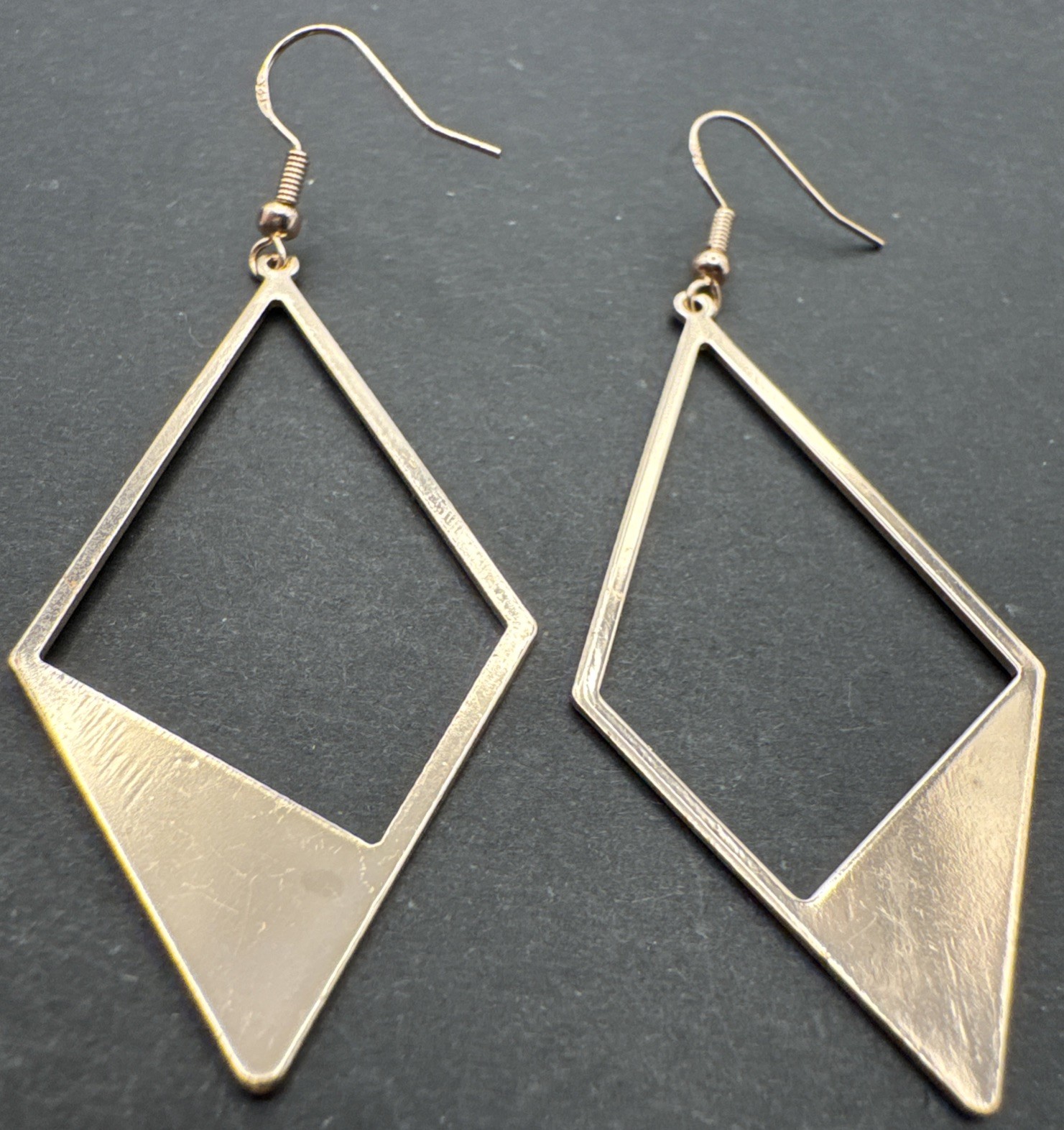 3” Statement Dangle Drop Sterling Silver Gold Ton… - image 2