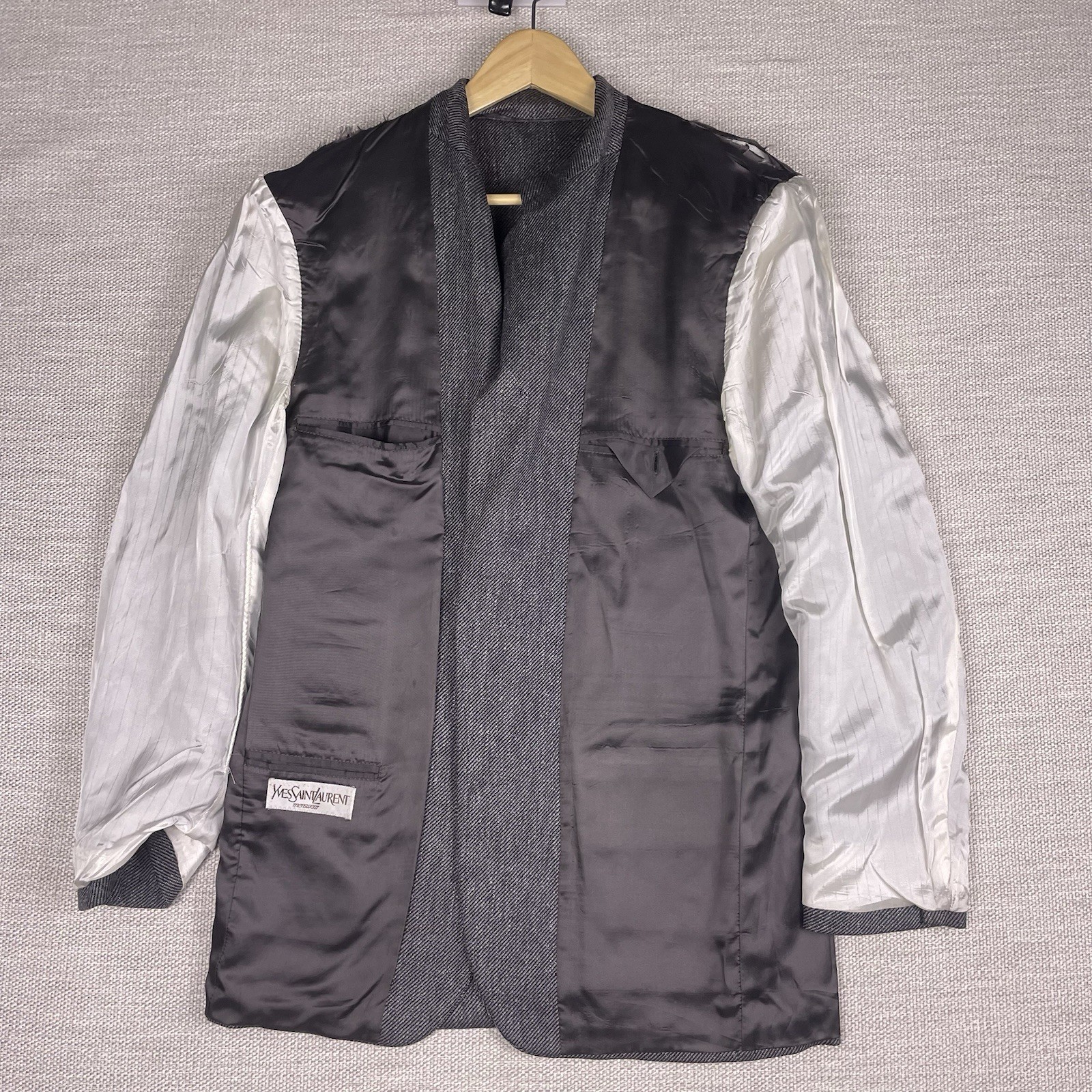 Cappotto sportivo blazer Yves Saint Laurent YSL anni 80 (40R) uomo 2 bottoni senza sfiato in ottime condizioni