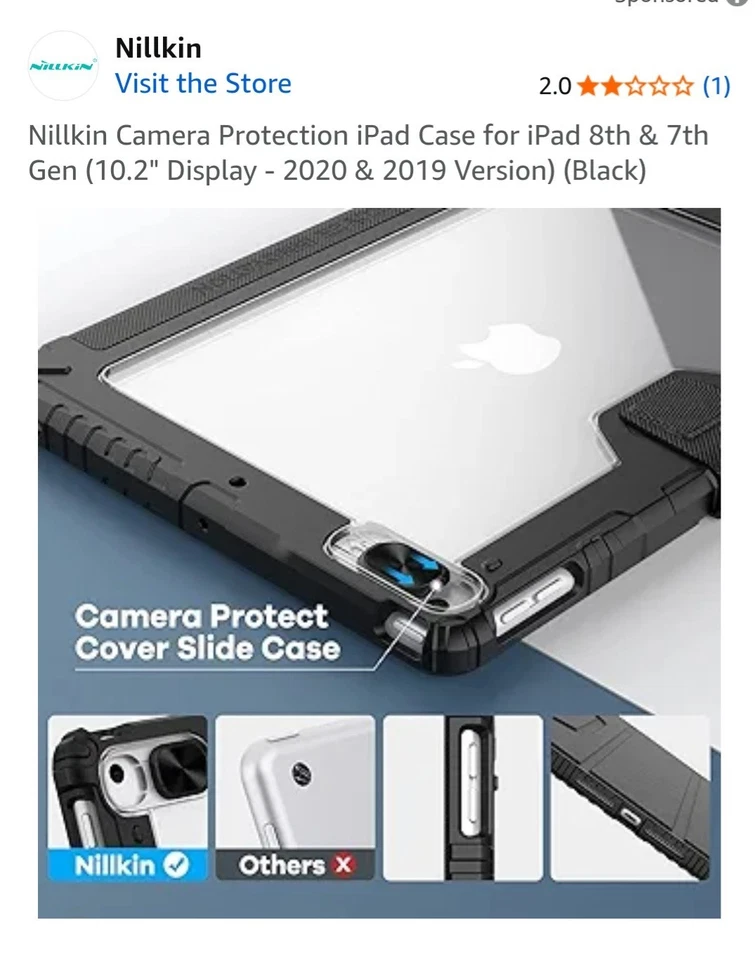 Nillkin iPad Case 10.2" with Detachable Keyboard, Trackpad, Pencil Black - image 3 of 4