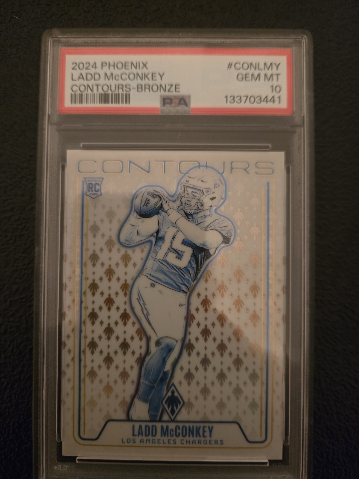 2024 Panini Phoenix Football Ladd Mcconkey RC Contours Bronze /75 PSA 10