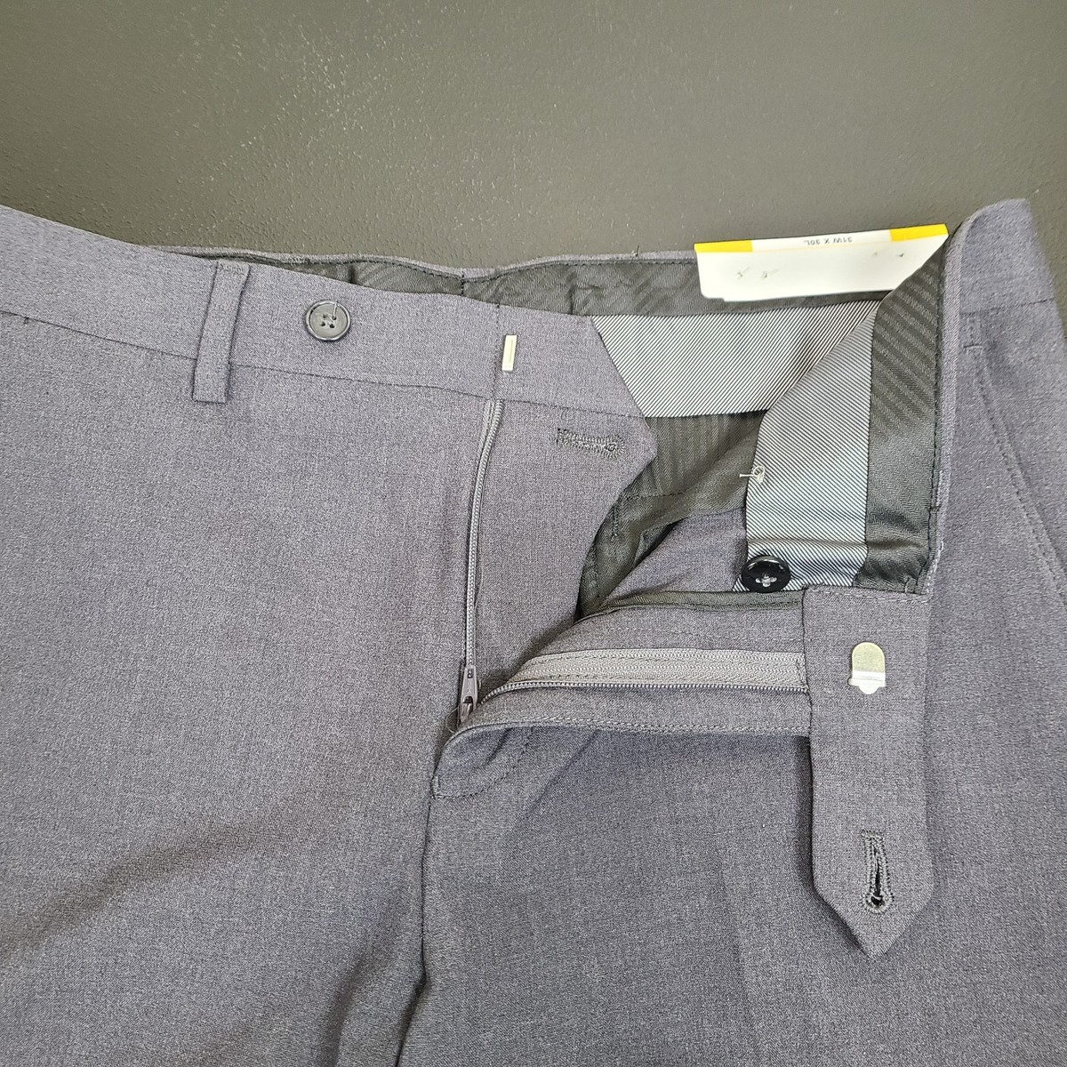 slim fit dress slacks Calvin Klein Dress Pant Men's 34"x30" Slim Fit Flat Front Stretch Blue   Prime Buy Direct