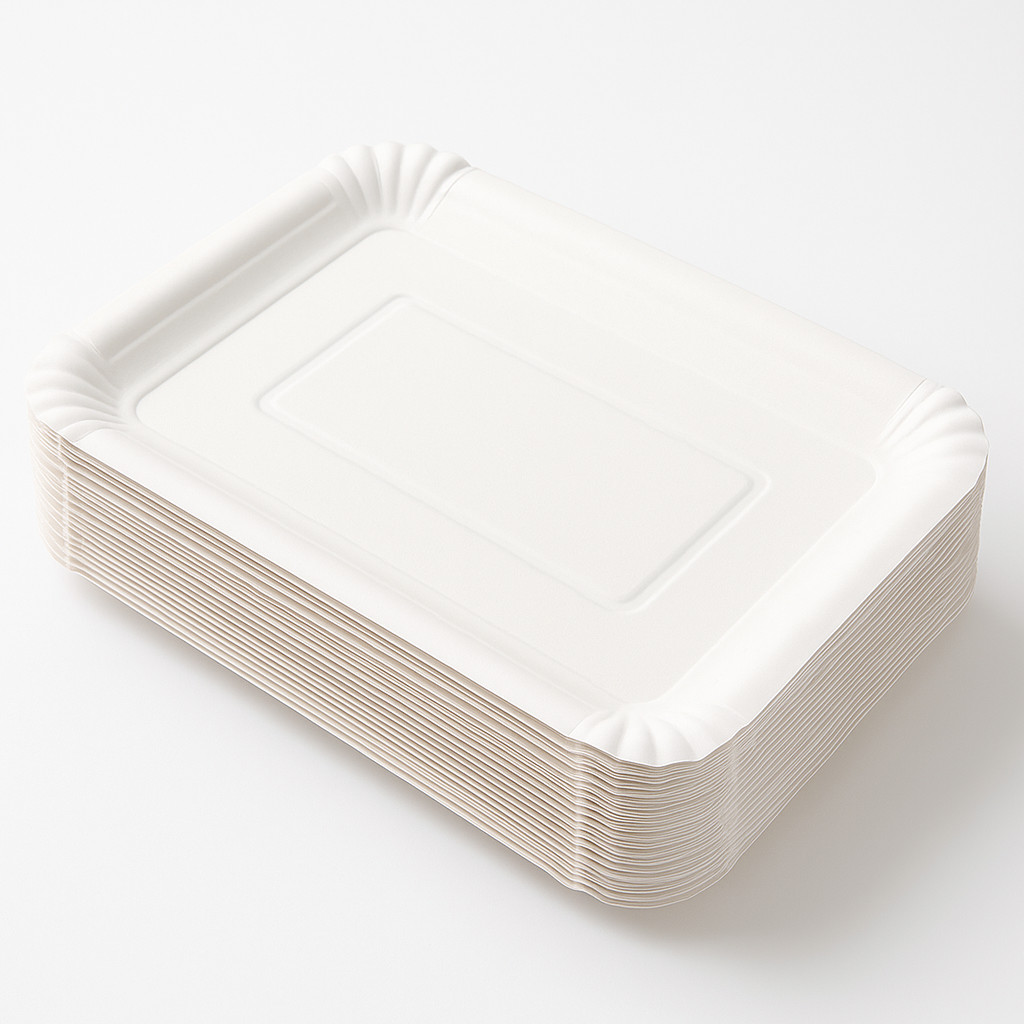 Pappteller 26 x 18 cm, rechteckig, weiss (50Stck.)