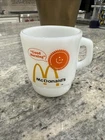 Vintage AH Fire King 70’s McDonald’s Oven proof coffee mug milk glass 3.5” tall
