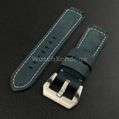 Blue Suede Leather Watch Strap for Timex Tidal Compass T2N72 T2N720 14mm 16mm