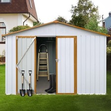 Metal Sheds 10x12ft: White & Yellow Storage