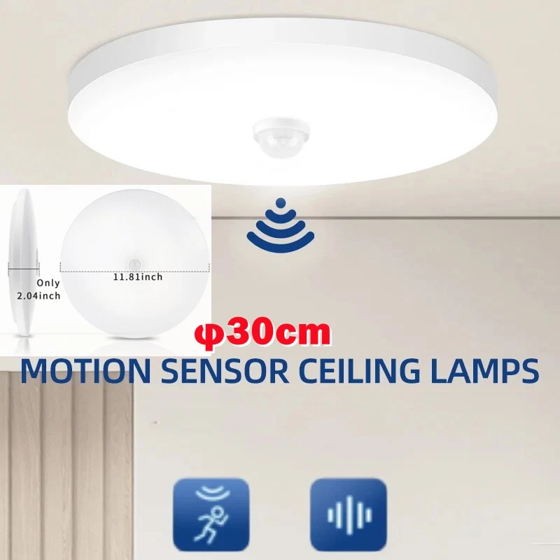 30cm LED Deckenlampe mit Bewegungsmelder Sensor Deckenleuchte Küchen Flur DE - Bild 2 von 4