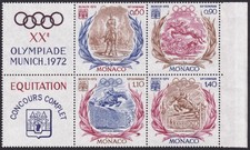 Principauté de Monaco  Timbre  neuf** N° 890 à 893  / 1972
