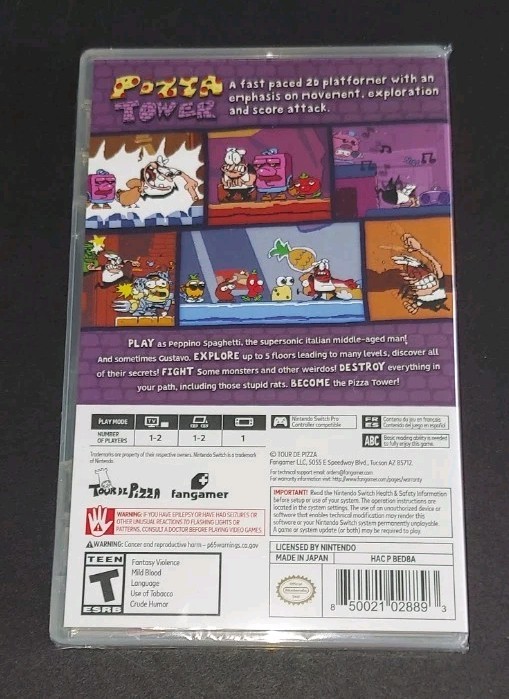 Pizza Tower Switch 新品未開封 北米版 Nintendo Switch Pizza Tower Game NEW Sealed Fangamer | eBay
