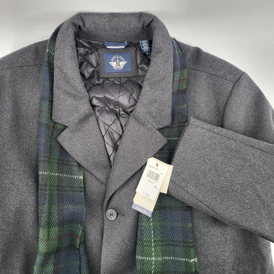 Dockers Mens Wool Blend Charcoal Gray Peacoat Jacket 3XL - Image 3 of 4