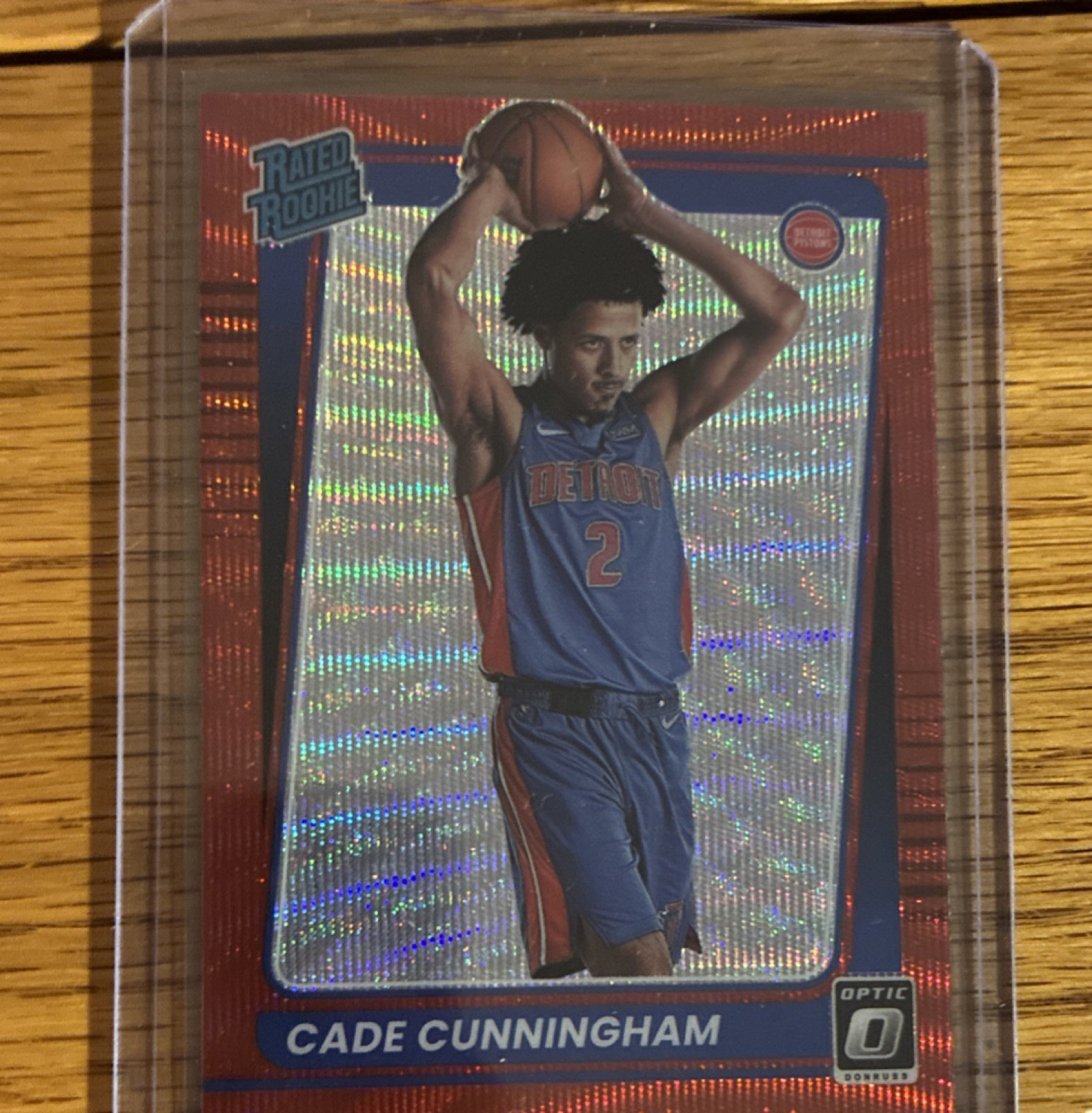 Panini 2021-22 Donruss Optic Rated Rookie Cade Cunningham Pistons #161 Red Wave
