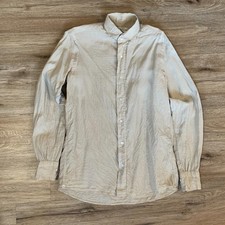 Gutteridge Dal 1878 100 Linen Long Sleeve Button Up Shirt in Cream - Size 15/38