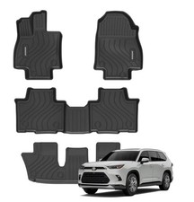 Wennebird All Weather Floor Mats For 2020-24 Toyota Highlander 7 Seat Black