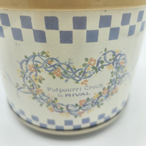 Rival Potpourri Crock Vintage 1988 Herzkranz blau Blumenband Modell 3206 - Bild 2 von 9