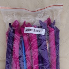 Magic Curler Large Spiral Rollers Hair Curlers Set w/ Hook Tool Purple Pink New