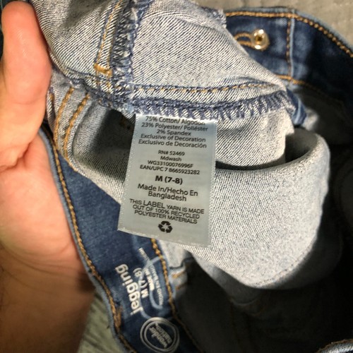 Wonder Nation Jeggings Girls SIze Medium 7/8 Blue Denim Smiley All Over Print - Picture 3 of 7