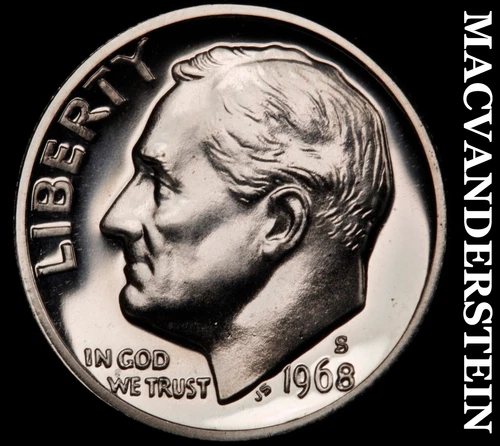 1968-S Roosevelt Dime- Silver- Choice Gem Proof Luster No Reserve #J2887