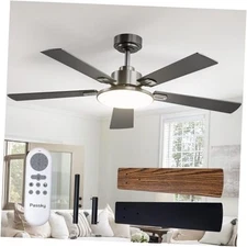 Ceiling Fans with Lights, 52 inch Sleek Ceiling Fan with Light and Remote Black