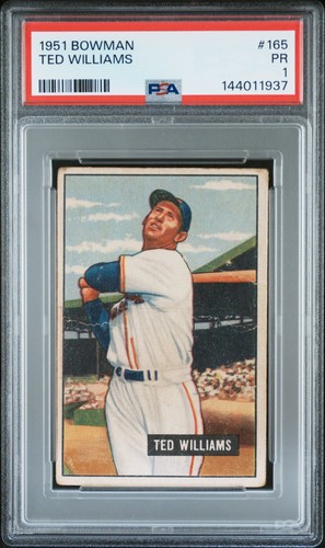 Ted Williams 1951 Bowman PSA 1 #165 Boston Red Sox