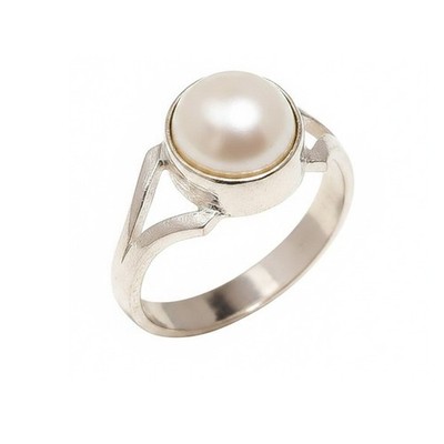 Natural Freshwater White Pearl Round Gemstone Handmade Statement Ring US-7.25