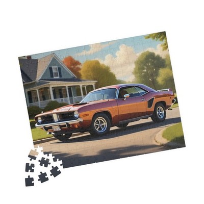 Classic Muscle Car Puzzle 252-piece | Vintage 1970 Plymouth Barracuda Scene