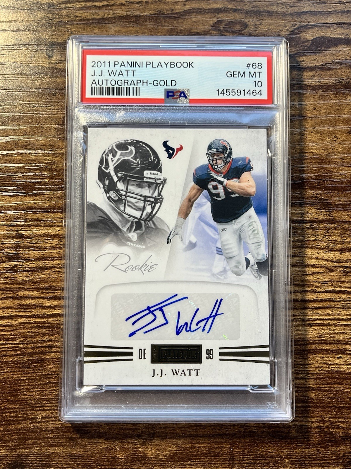 JJ Watt Panini Playbook #68 Autograph-Gold