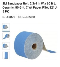 3m Blue Abrasive Sheet Roll Sand Paper 36217 80 2-34 In X 20 Yd Box Of 5