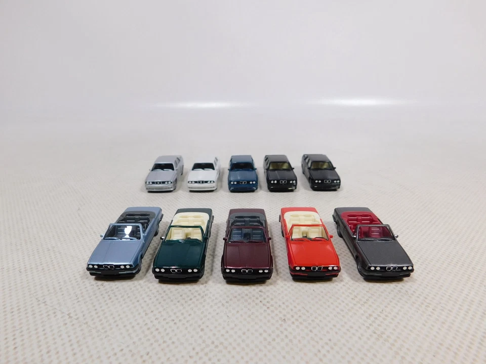 Herpa 1:87 H0 10X Auto Modell BMW Cabrio M 3 Molto Buono/Mint #EI98-0,5 - Immagine 4 di 4