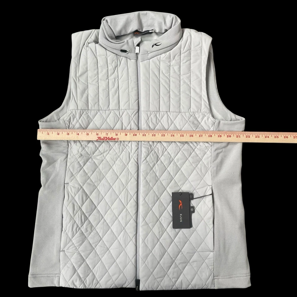 KJUS Mens Pike Quilted Full Zip Insulated Vest Light Grey Size Large $349 - Image 4 of 4