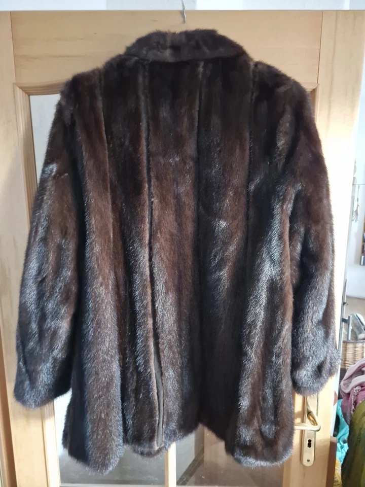 Echt Pelz Nerz Jacke Pelzjacke braun Gr. 46 Neuwertig  - Bild 2 von 4