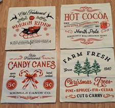 SET OF 4 Christmas Pillow Covers, 18   NEW