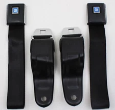 For 1967-69 Camaro Firebird Black Lap Seat Belt Retractable Front Seatbelt Set