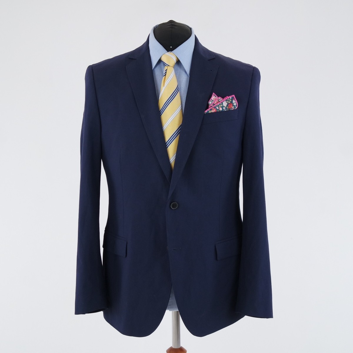 Mens Navy Blue Sport Coat 46R US Size DRESSMANN Blazer Jacket | eBay