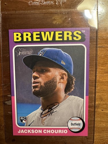 2024 Topps Heritage HN Jackson Chourio RC Oversized Box Topper #OB-20 & Base!!! - Picture 2 of 3