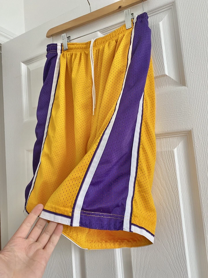 Pantalones Cortos De Colección Años 90 NIKE NBA Kobe Shaq Lakers Juego Corea Talla L Excelente Estado Foto 3 de 4