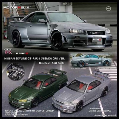 Motorhelix 1/64 Diecast Nissan Skyline R-34 Nismo CRS VERSION (grau)