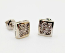 10KT White Gold 0.25CT -Diamond Studs Earrings Screw back