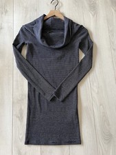 NWT Zara Navy White Striped Turtle Neck Stretch Body Con Sweater Mini Dress Sz S