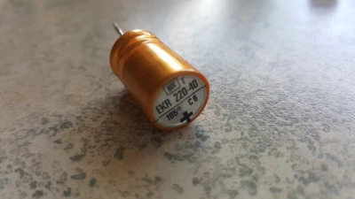 20 Roederstein Elko Kondensator, 220 µF / 40 V-, EKR , Low ESR, 105 Grad - Bild 1 von 4