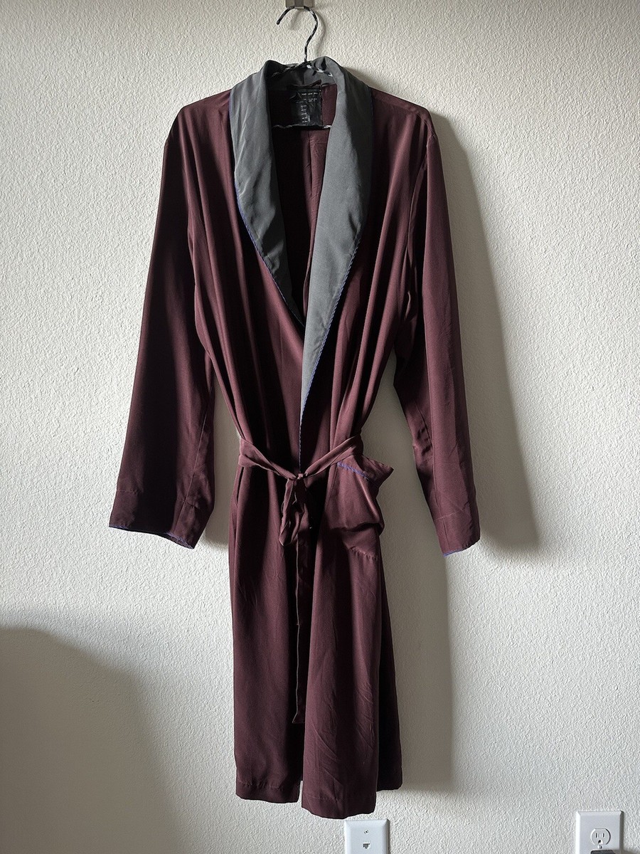 【プラダ・PRADA】Silk twill robe Prada 100% Silk burgundy Robe With Purple Accent | eBay