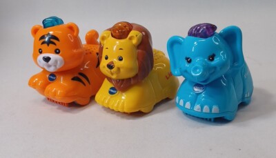 Vtech Go Go Smart Wheels Lot Zoo Animals Lion Tiger and Elephant light/sound
